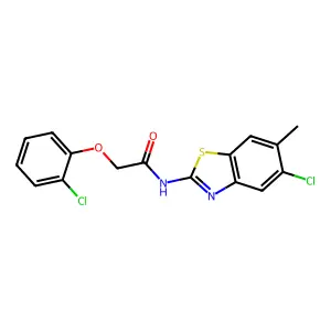 N-(5-chloro-6-methyl-1,3-benzothiazol-2-yl)-2-(2-chlorophenoxy)acetamide structure