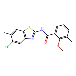 N-(5-chloro-6-methyl-1,3-benzothiazol-2-yl)-2-methoxy-3-methylbenzamide structure