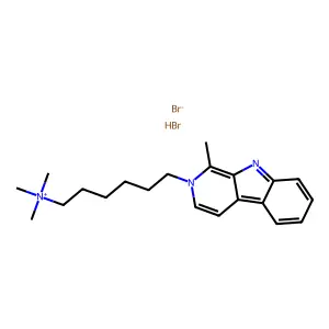 9H-Pyrido(3,4-b)indolium, 1-methyl-2-(6-(trimethylammonio)hexyl)-, dibromide structure