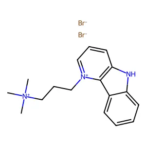 9H-Pyrido(3,4-b)indolium, 1-(3-(trimethylammonio)propyl)-, dibromide structure