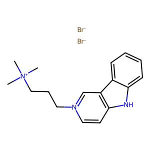 9H-Pyrido(3,4-b)indolium, 2-(3-(trimethylammonio)propyl)-, dibromide structure