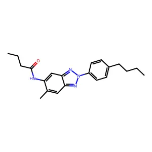 N-[2-(4-butylphenyl)-6-methyl-2H-1,2,3-benzotriazol-5-yl]butanamide structure