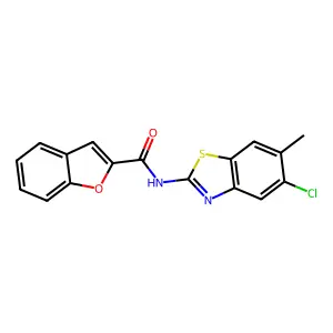 N-(5-chloro-6-methyl-1,3-benzothiazol-2-yl)-1-benzofuran-2-carboxamide structure