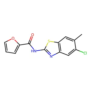 N-(5-chloro-6-methyl-1,3-benzothiazol-2-yl)-2-furamide structure