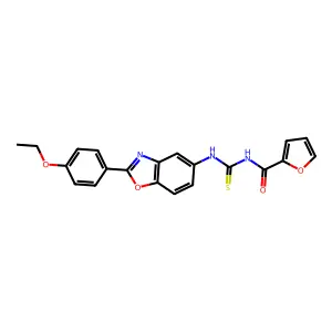 N-[[2-(4-ethoxyphenyl)-1,3-benzoxazol-5-yl]carbamothioyl]furan-2-carboxamide structure