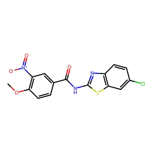 N-(6-chloro-1,3-benzothiazol-2-yl)-4-methoxy-3-nitrobenzamide structure