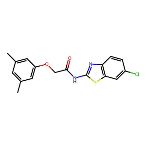 N-(6-chloro-1,3-benzothiazol-2-yl)-2-(3,5-dimethylphenoxy)acetamide structure