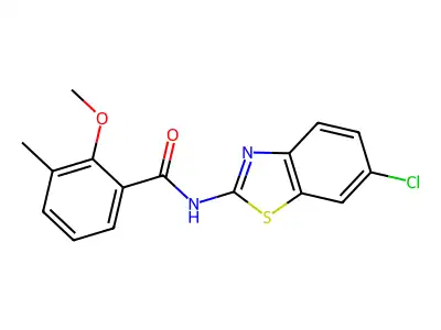 N-(6-chloro-1,3-benzothiazol-2-yl)-2-methoxy-3-methylbenzamide structure