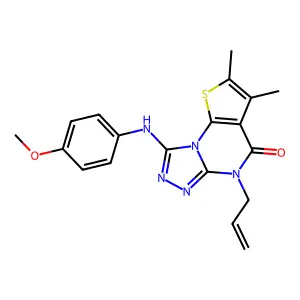 5-allyl-8-((4-methoxyphenyl)amino)-2,3-dimethylthieno[3,2-e][1,2,4]triazolo[4,3-a]pyrimidin-4(5H)-one structure