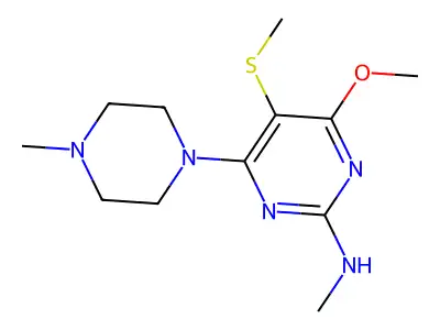 4-Methoxy-N-methyl-6-(4-methylpiperazino)-5-methylthio-2-pyrimidinamine structure
