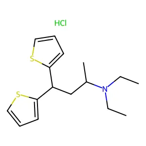 2-Thiophenepropanamine, N,N-diethyl-alpha-methyl-gamma-2-thienyl-, hydrochloride structure