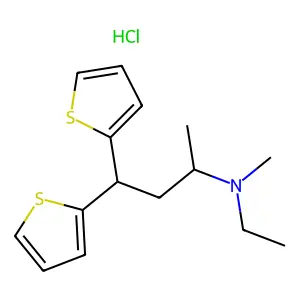 2-Thiophenepropanamine, N-ethyl-N,alpha-dimethyl-gamma-2-thienyl-, hydrochloride structure