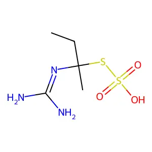 2-Butanethiol, 2-guanidino-, hydrogen sulfate (ester) structure