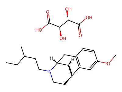 2,3-Dihydroxybutanedioic acid--3-methoxy-17-(3-methylpentyl)morphinan (1/1) structure