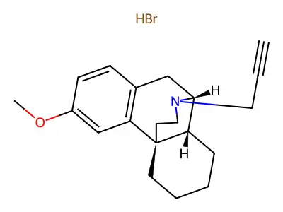 Morphinan, 3-methoxy-17-(2-propynyl)-, hydrobromide, (-)- structure