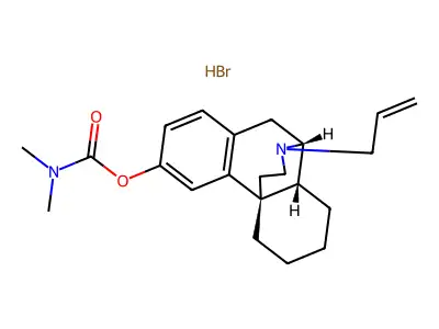 Morphinan-3-ol, 17-allyl-, dimethylcarbamate (ester), hydrobromide structure