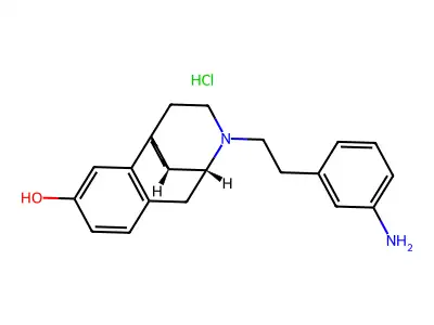 Morphinan-3-ol, 17-(m-aminophenethyl)-, hydrochloride, (-)- structure