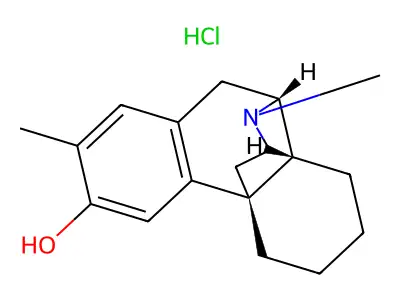 2,17-Dimethylmorphinan-3-ol--hydrogen chloride (1/1) structure