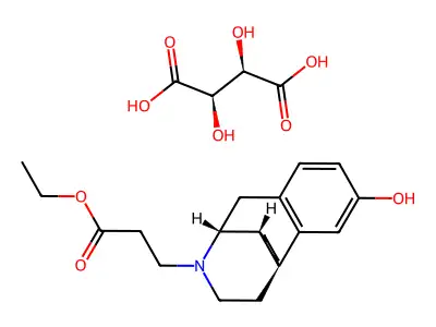 Morphinan-3-ol, 17-(2-ethoxycarbonylethyl)-, tartrate, (-)- structure