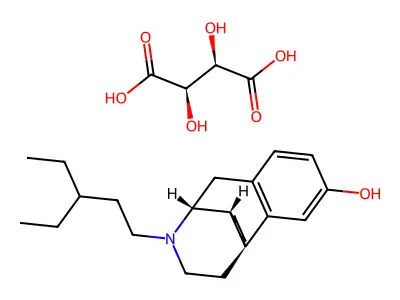 2,3-Dihydroxybutanedioic acid--17-(3-ethylpentyl)morphinan-3-ol (1/1) structure