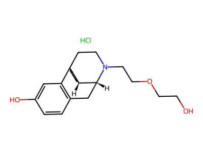 Morphinan-3-ol, 17-(2-(2-hydroxyethoxy)ethyl)-, hydrochloride, (-)- structure