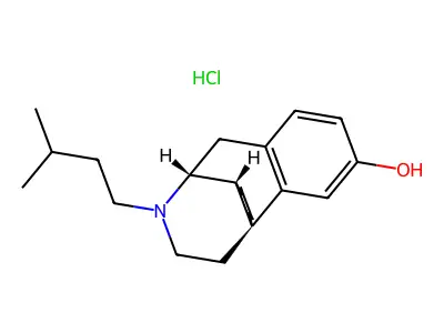 Morphinan-3-ol, 17-isopentyl-, hydrochloride, (-)- structure