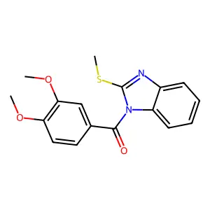 3,4-Dimethoxyphenyl 2-methylthiobenzimidazolyl ketone structure