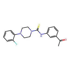 N-(3-acetylphenyl)-4-(2-fluorophenyl)piperazine-1-carbothioamide structure