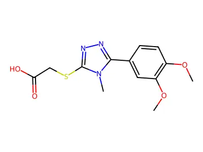 2-((5-(3,4-Dimethoxyphenyl)-4-methyl-4H-1,2,4-triazol-3-yl)thio)acetic acid structure
