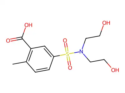 5-[Bis(2-hydroxyethyl)sulfamoyl]-2-methylbenzoic acid structure