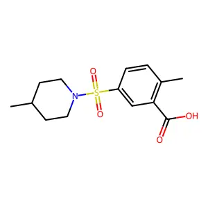 2-Methyl-5-[(4-methylpiperidin-1-yl)sulfonyl]benzoic acid structure
