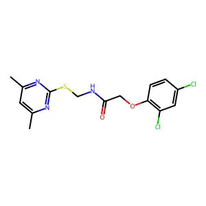 2-(2,4-dichlorophenoxy)-N-{[(4,6-dimethylpyrimidin-2-yl)sulfanyl]methyl}acetamide structure