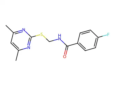 N-[(4,6-dimethylpyrimidin-2-ylthio)methyl](4-fluorophenyl)carboxamide structure