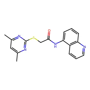 2-(4,6-dimethylpyrimidin-2-yl)sulfanyl-N-quinolin-5-ylacetamide structure