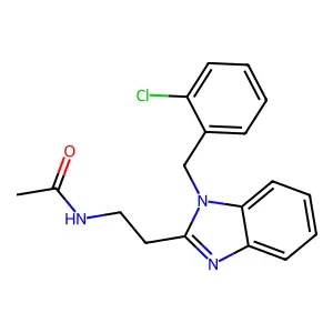N-[2-[1-[(2-chlorophenyl)methyl]benzimidazol-2-yl]ethyl]acetamide structure