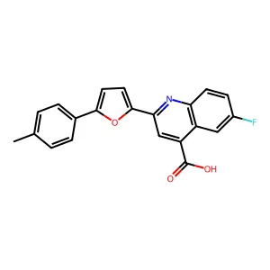 6-Fluoro-2-[5-(4-methylphenyl)furan-2-yl]quinoline-4-carboxylic acid structure