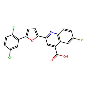 6-Bromo-2-[5-(2,5-dichlorophenyl)furan-2-yl]quinoline-4-carboxylic acid structure