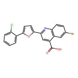 6-Bromo-2-[5-(2-chlorophenyl)furan-2-yl]quinoline-4-carboxylic acid structure