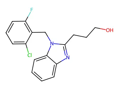 3-[1-[(2-Chloro-6-fluorophenyl)methyl]benzimidazol-2-yl]propan-1-ol structure