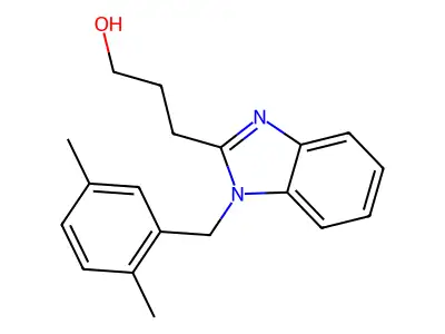 3-{1-[(2,5-dimethylphenyl)methyl]-1H-1,3-benzodiazol-2-yl}propan-1-ol structure