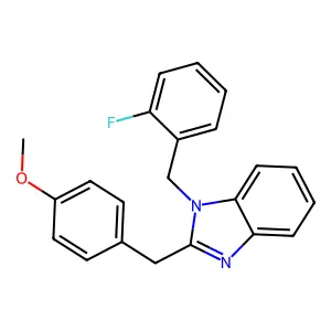 1-(2-fluorobenzyl)-2-(4-methoxybenzyl)-1H-benzimidazole structure