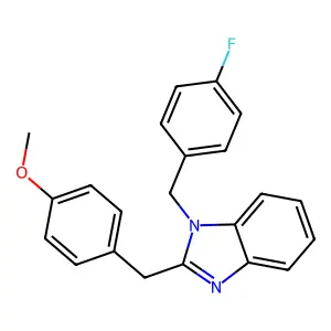 1-(4-fluorobenzyl)-2-(4-methoxybenzyl)-1H-benzimidazole structure