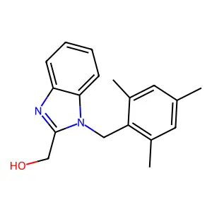 [1-(mesitylmethyl)-1H-benzimidazol-2-yl]methanol structure