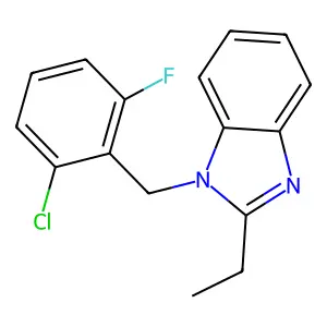 1-[(2-chloro-6-fluorophenyl)methyl]-2-ethyl-1H-1,3-benzodiazole structure