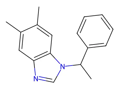 5,6-dimethyl-1-(1-phenylethyl)-1H-1,3-benzodiazole structure