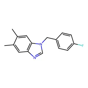 1-((4-fluorophenyl)methyl)-5,6-dimethyl-1H-1,3-benzodiazole structure
