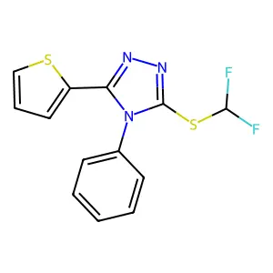 3-(Difluoromethylsulfanyl)-4-phenyl-5-thiophen-2-yl-1,2,4-triazole structure