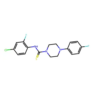 N-(4-chloro-2-fluorophenyl)-4-(4-fluorophenyl)piperazine-1-carbothioamide structure