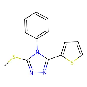 3-Methylthio-4-phenyl-5-(2-thienyl)-1,2,4-triazole structure