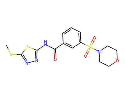 N-(5-methylsulfanyl-1,3,4-thiadiazol-2-yl)-3-morpholin-4-ylsulfonylbenzamide structure